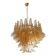 Modern Clear and Gold Murano Glass "Petals-Selle" Chandelier