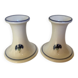Pair of cornflower flower candlesticks
