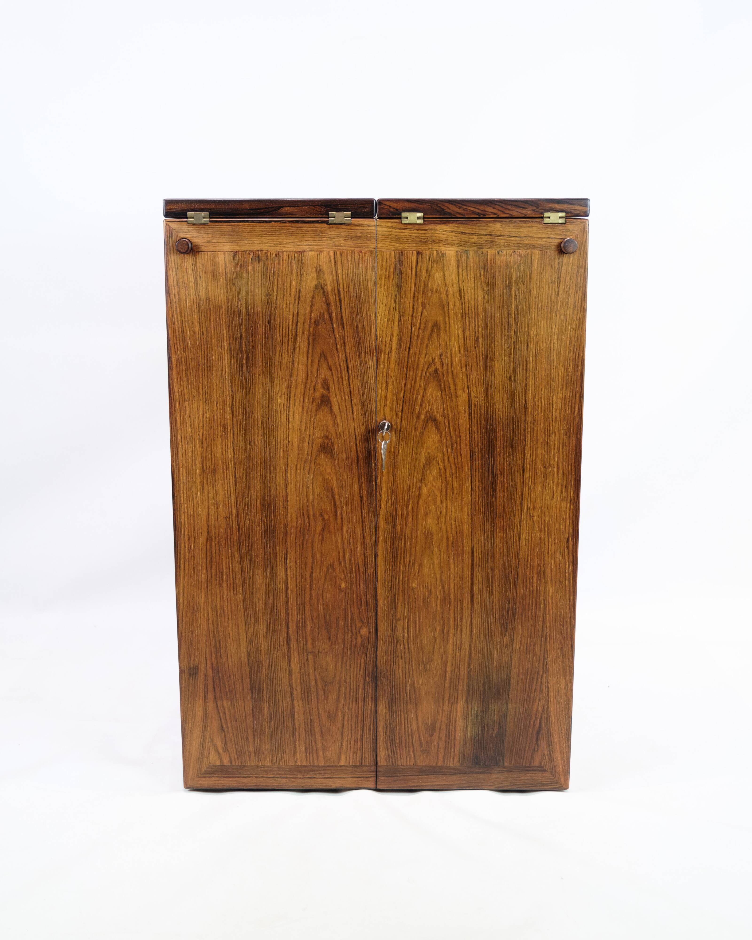 Captain´s Bar Made In Rosewood With wheels by Dyrlund From 1960s