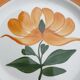 Set 6 assiettes Gien fleur orange 1970 décor peint à la main