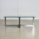 Sculpted Chrome Base Coffee Table with Glass Top