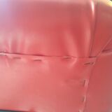 Chaise baquet vintage orange (plastique + cuir)