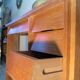 Vintage desk from the 60s-70s, light oak, in superb condition.