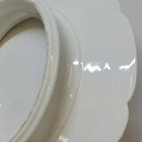 Superb Plate Dish on Pedestal 19th Century White Porcelain Bird Decor