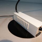 Lampe de bureau italienne en blanc et noir, années 1980