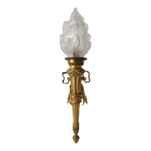 Torch wall lamp in gilded bronze Louis XVI Circa Napoleon III style.