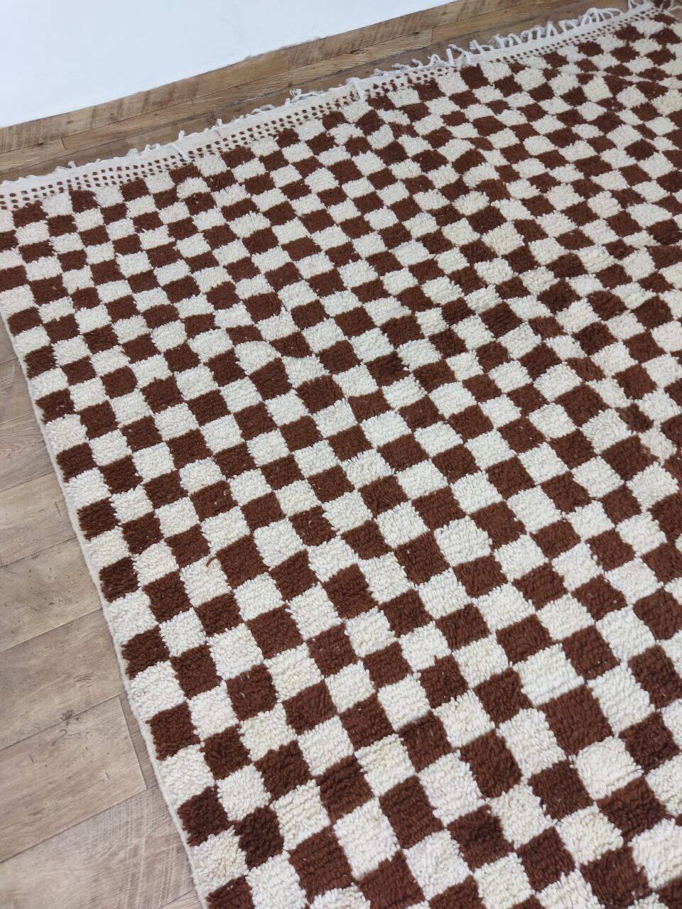 Handmade wool Berber rug 288x230 cm