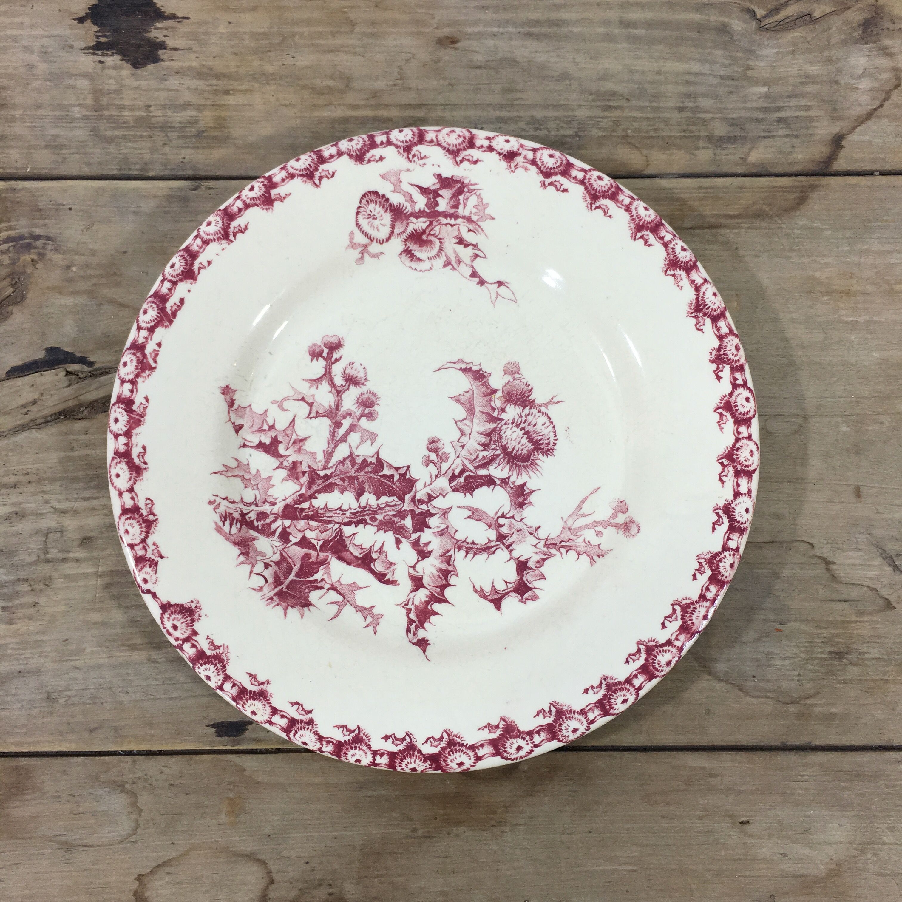 Lot of 6 plates flat porcelain by Gien
