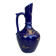 Vintage cobalt blue ceramic jug with gilding, 1950s-70s.