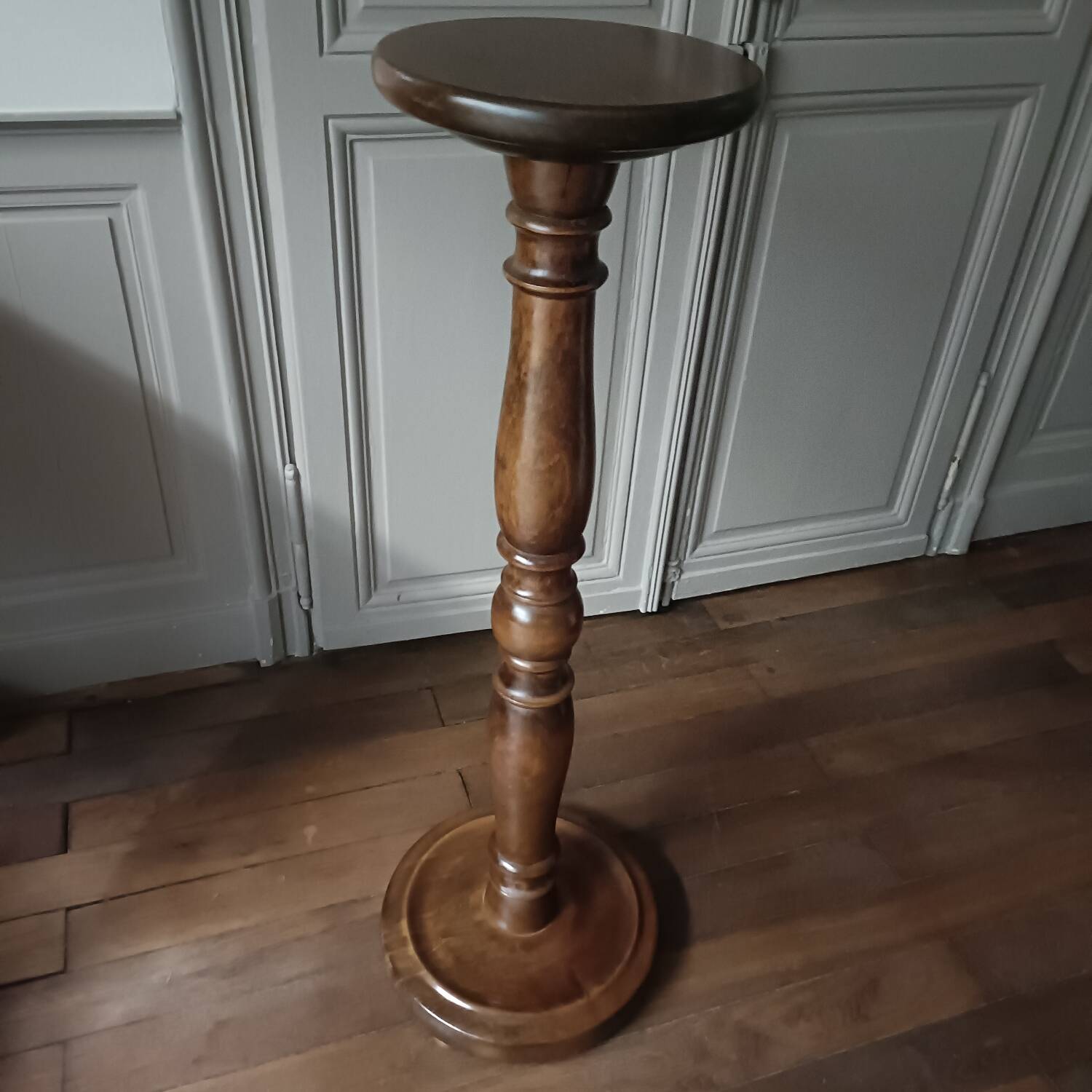 Plant stand, turned wooden plant holder