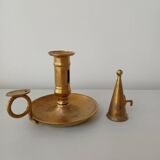 Set of 2 brass cellar rat candlesticks