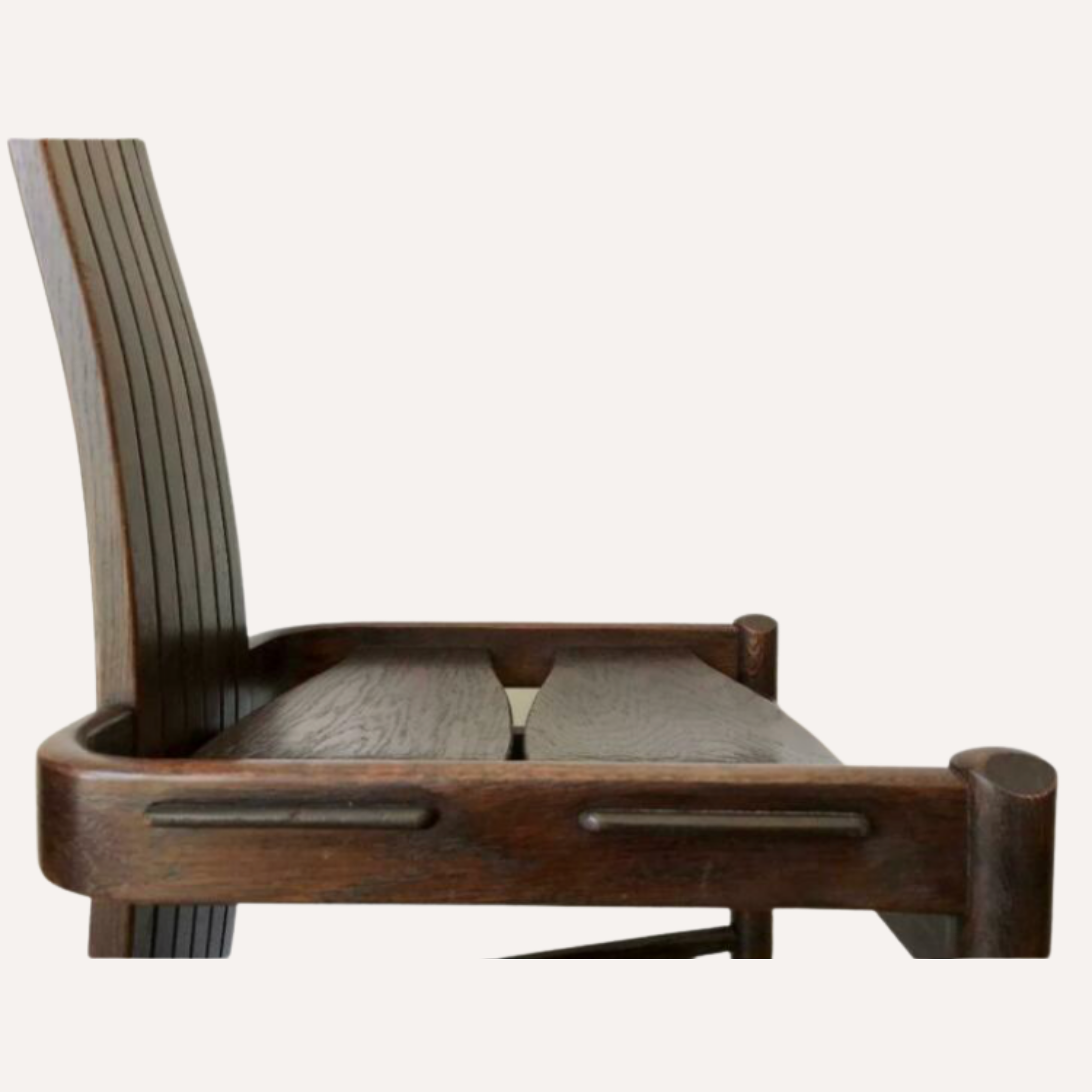 Steam bent Arts and Crafts oak organic shaped revival chair, 1960s - 1970s