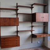 Modular rosewood wall bookcase by Thygesen and Sorensen for Hg Furniture, 1960