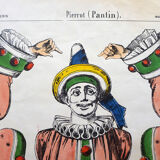 Old illustration Pierrot (puppet) framed