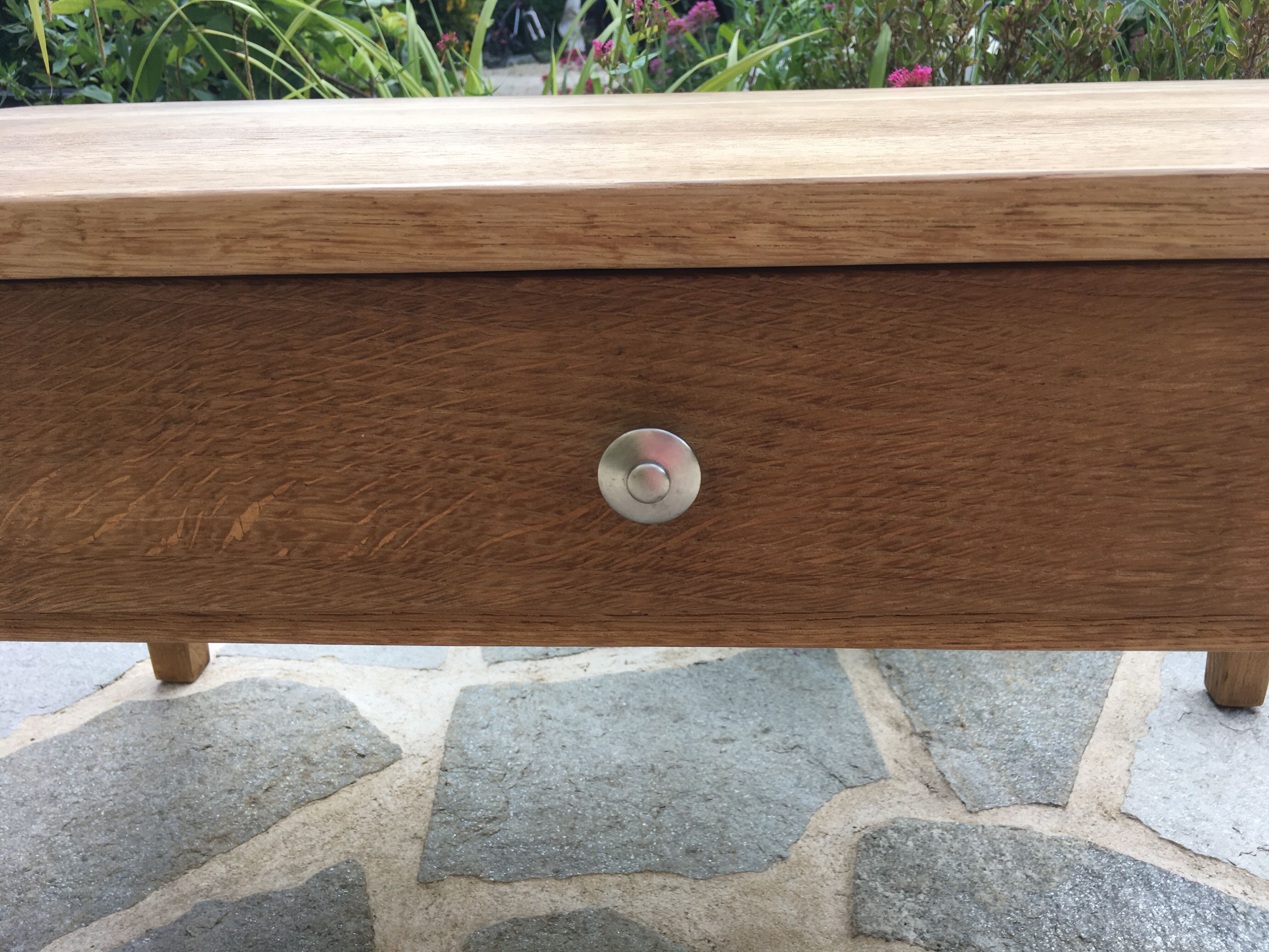 Waxed raw wood coffee table