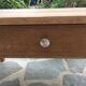 Table basse bois brut cirée