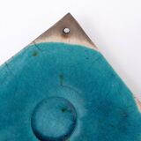 Set of decorative turquoise ceramics "Fond d'Atelier" - N.Lebrun - Belgium 1970s