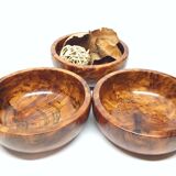 Lot of three precious wooden cups of thuya