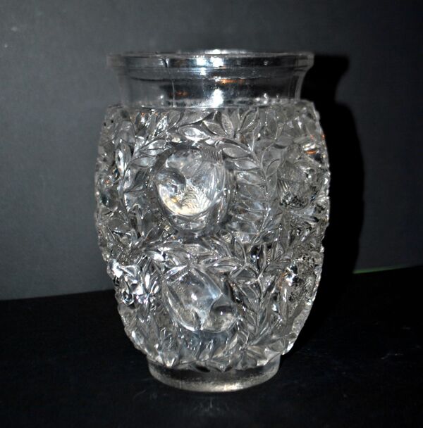 R. Lalique vase art déco Bagatelle oiseau moineau non signé 1939