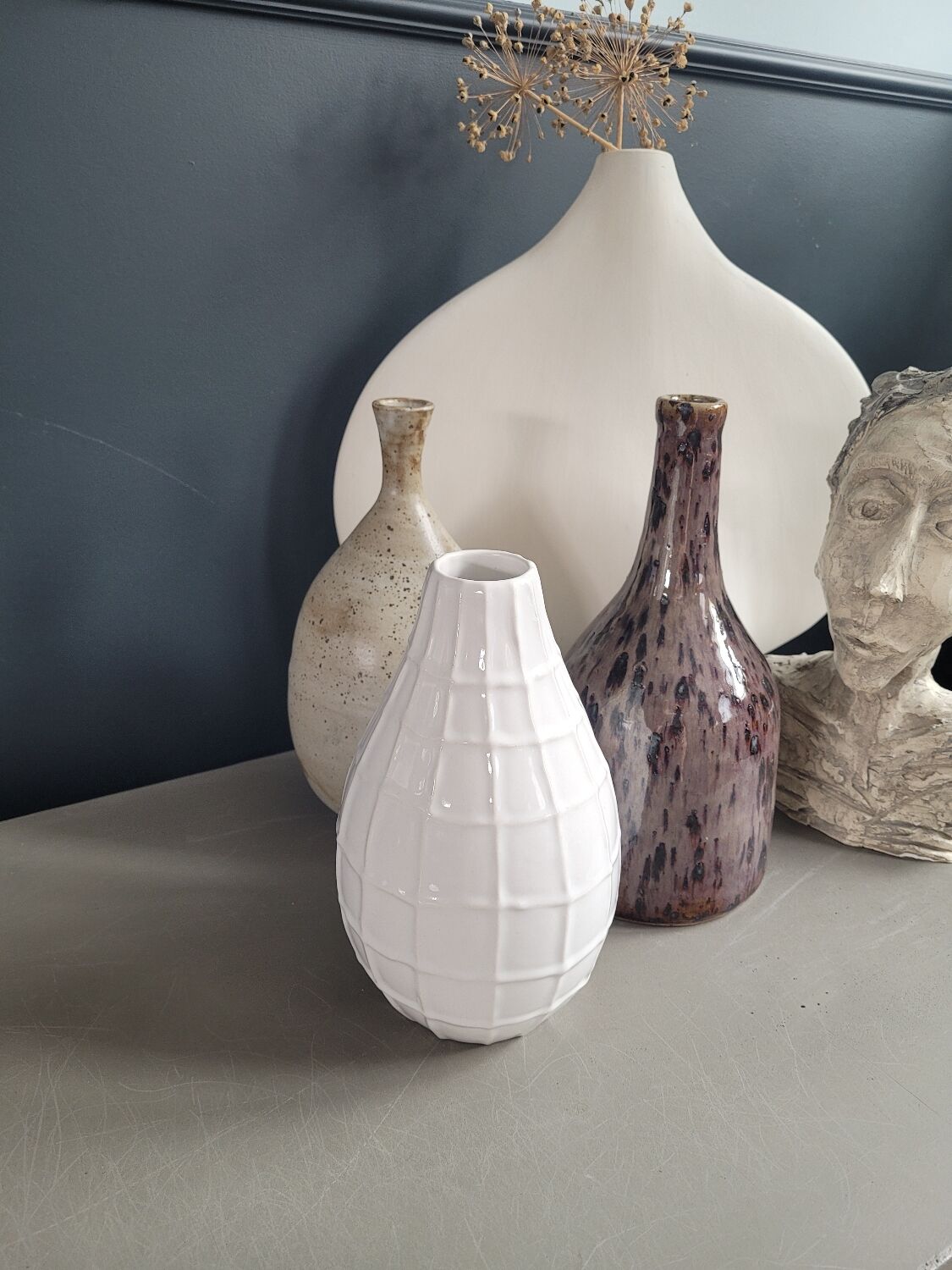 Relief porcelain vase