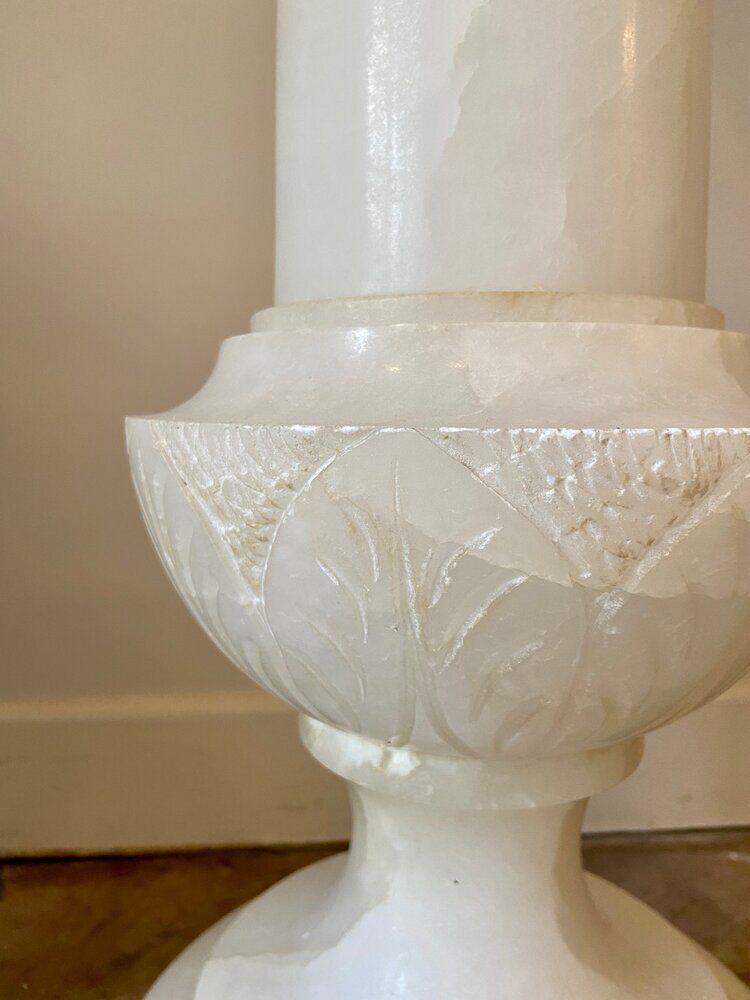 Column, white alabaster harness