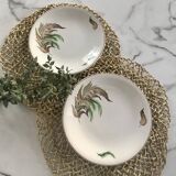 Very pretty vintage Digoin fern flat plates