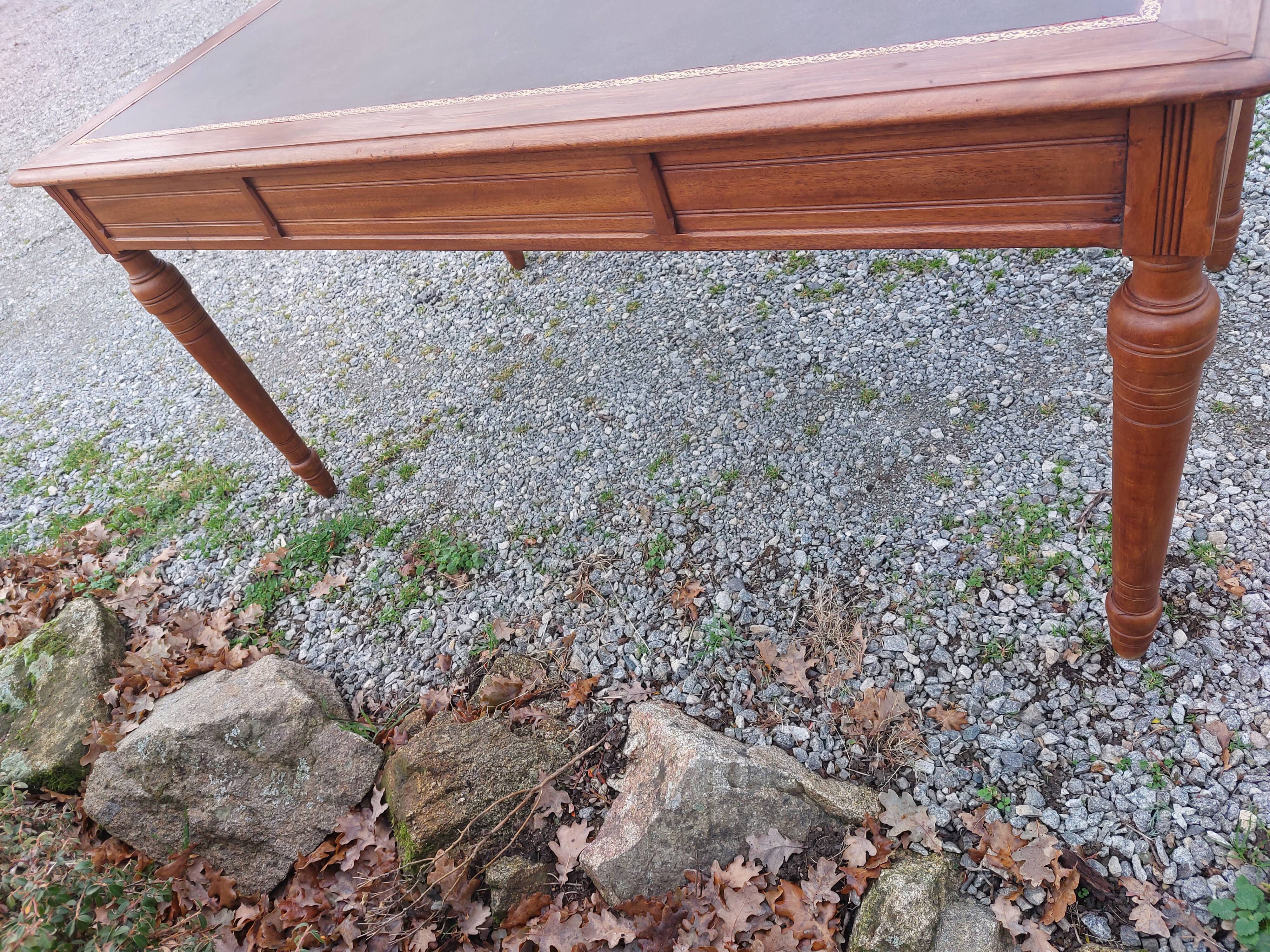 desk, leather top