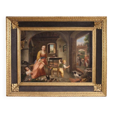 Scène intérieure du 19ème siècle peinture italienne