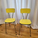 Paire chaises formica jaune