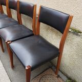 6 scandinavian black and beech chairs