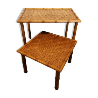 Small bamboo side tables