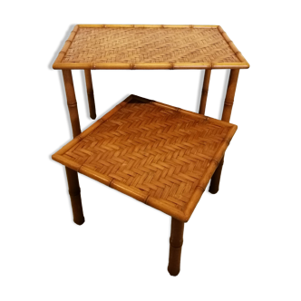 Petites tables d'appoint en bambou