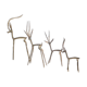 Set brass gazelles antelopes