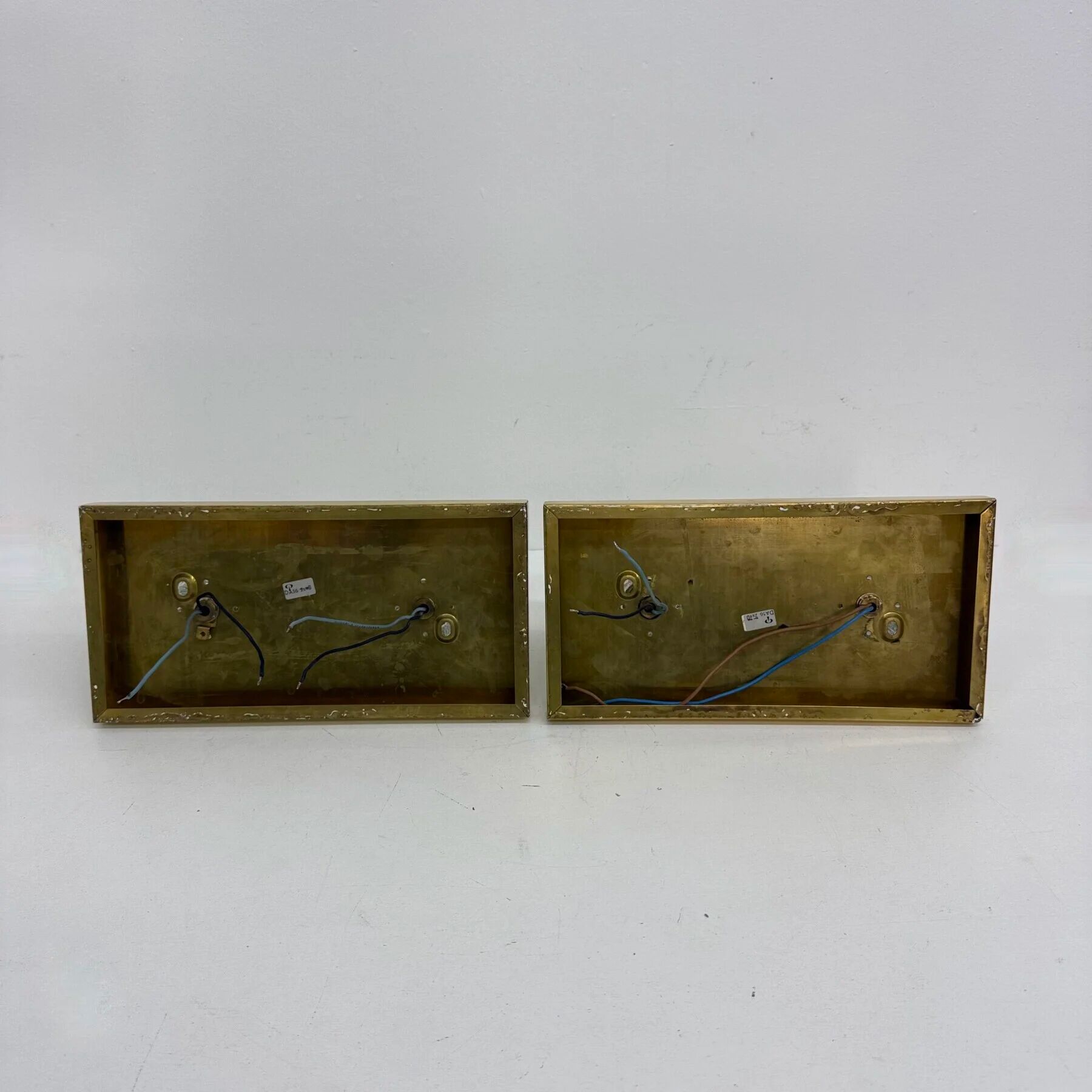 Pair of Peil & Putzler ice cube glass wall lamps, 1970s