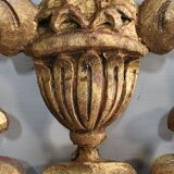 Ancient golden wood witch mirror - late 19th century