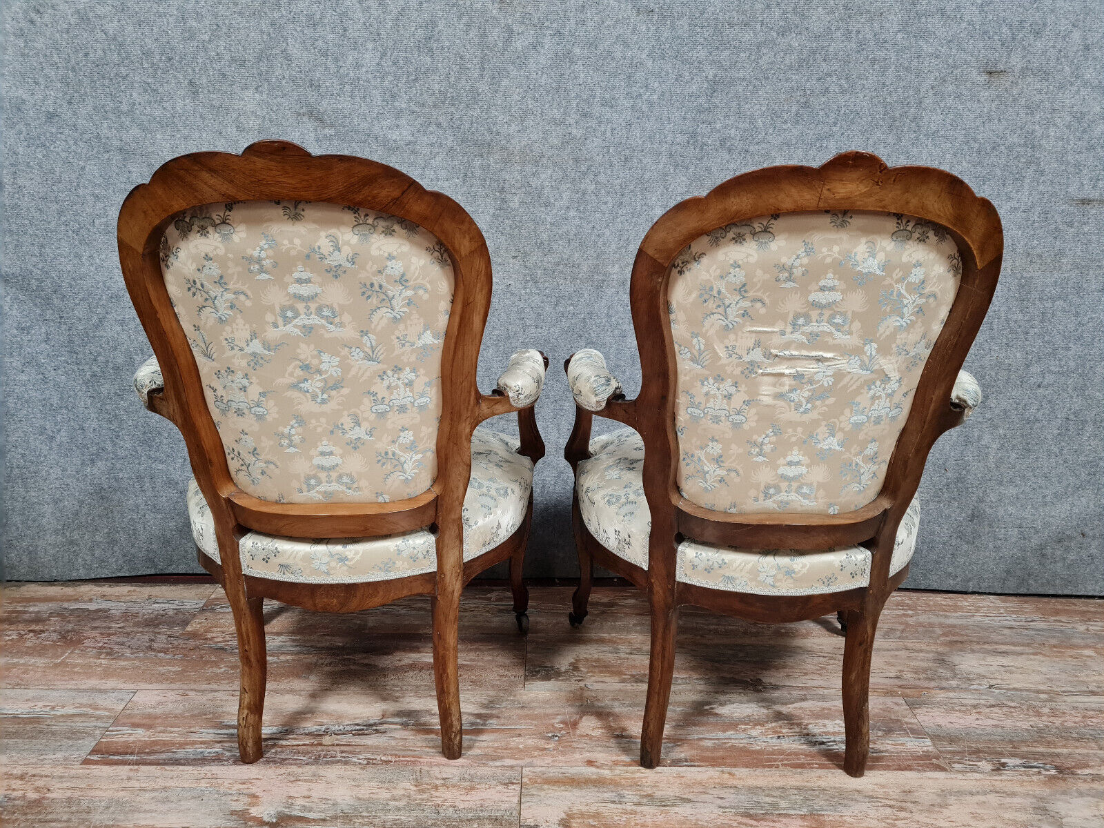 Pair of armchairs from the Napoleon III period in rosewood