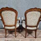 Pair of armchairs from the Napoleon III period in rosewood