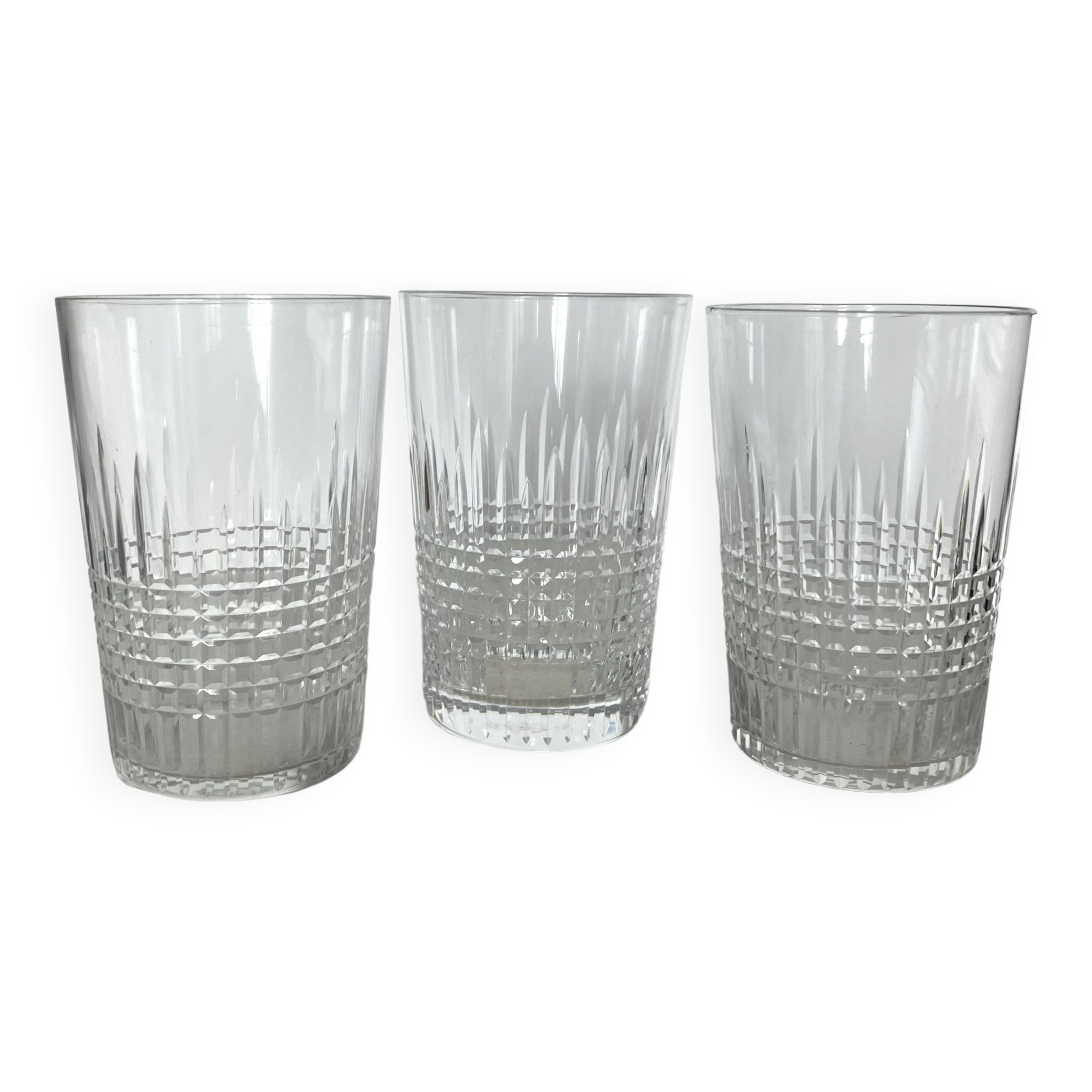 Trio of baccarat tumbler glasses Nancy model