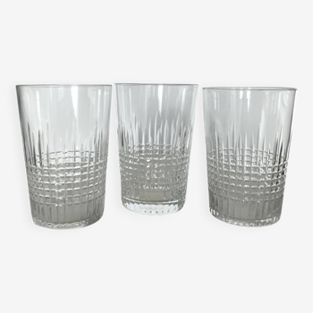 Trio of baccarat tumbler glasses Nancy model