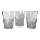 Trio of baccarat tumbler glasses Nancy model