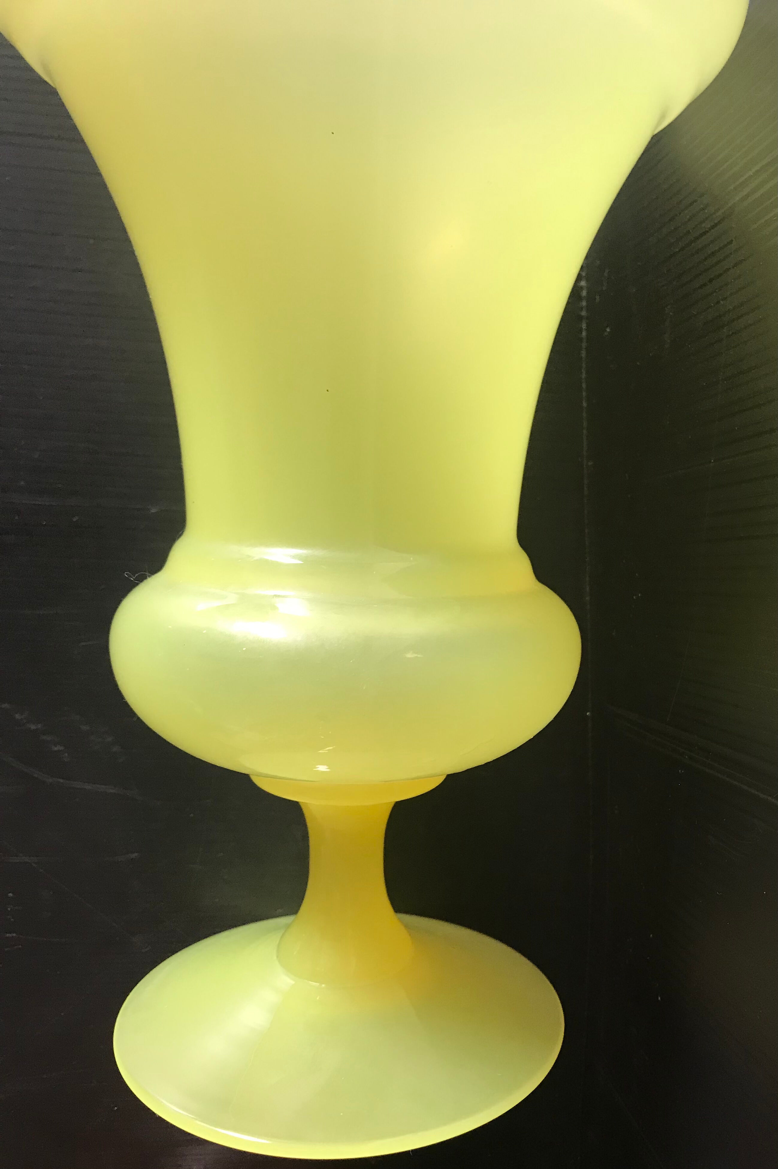Yellow opaline vase