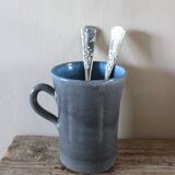 Blue grey mug artisan pottery