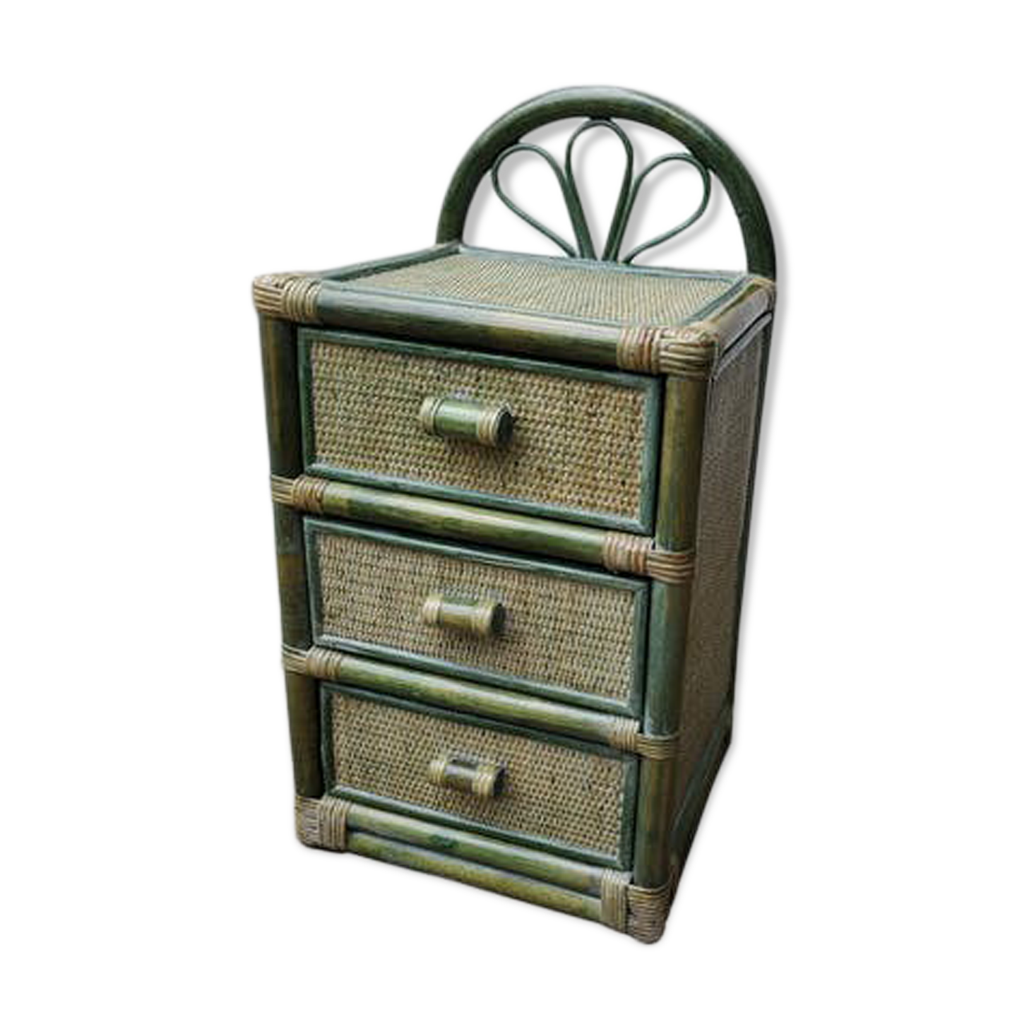 Rattan bedside table