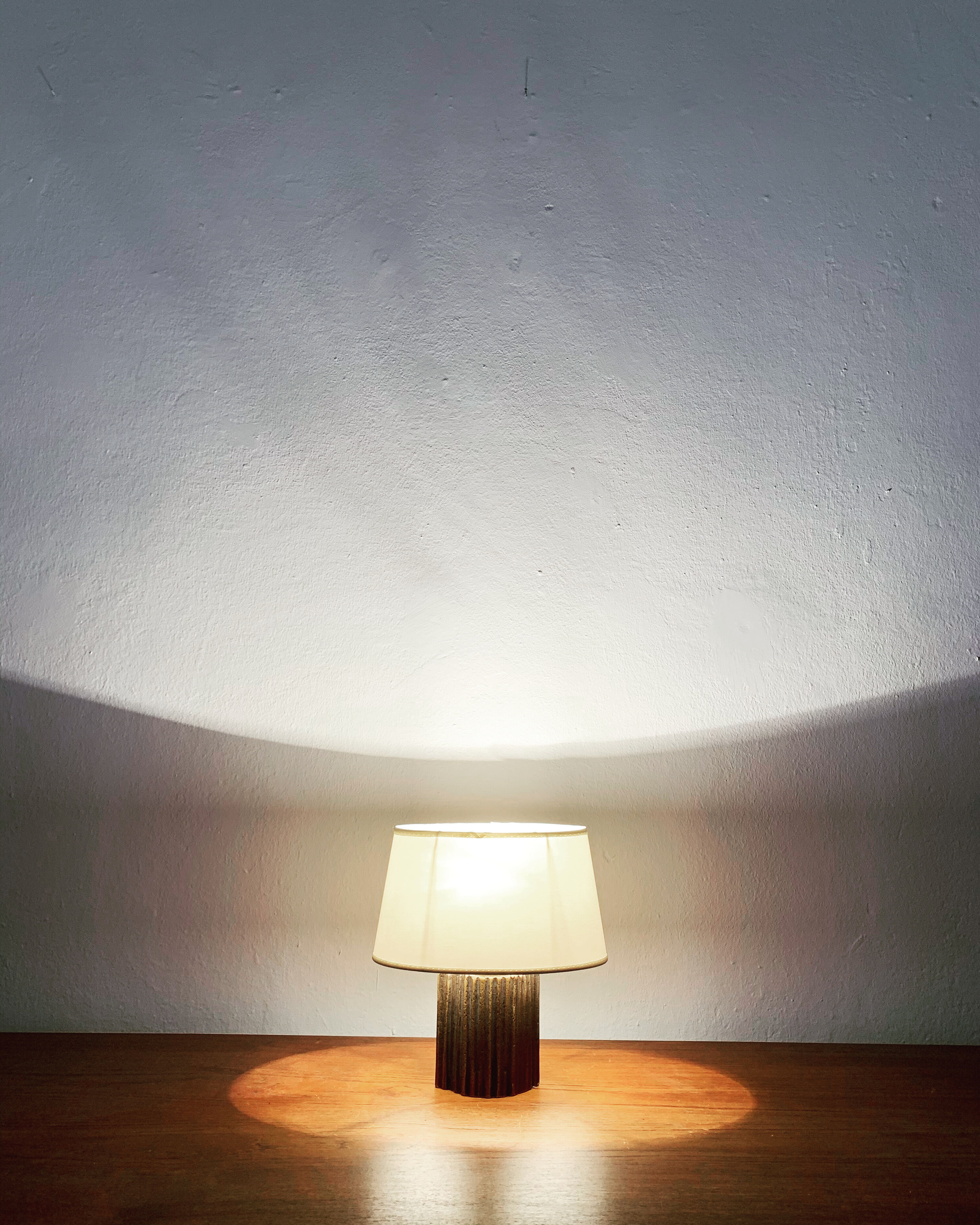 Brutalist brass table lamp