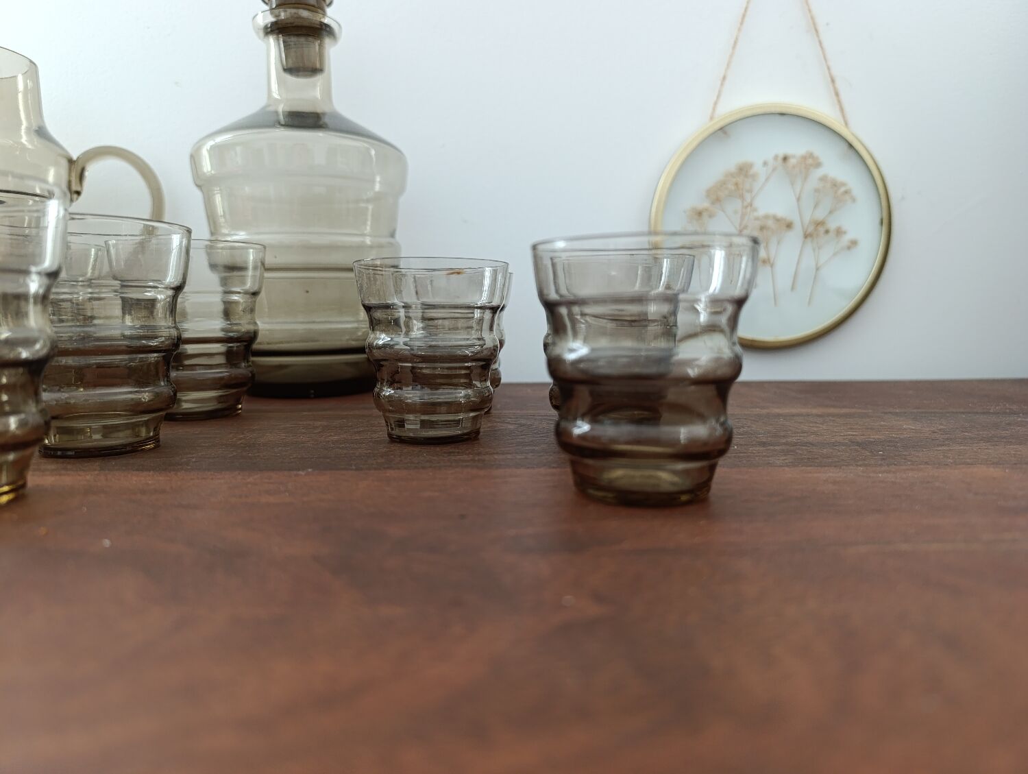 Service à Boisson Vintage Prestige XL - Verre Fumé Ambré Années 60/70