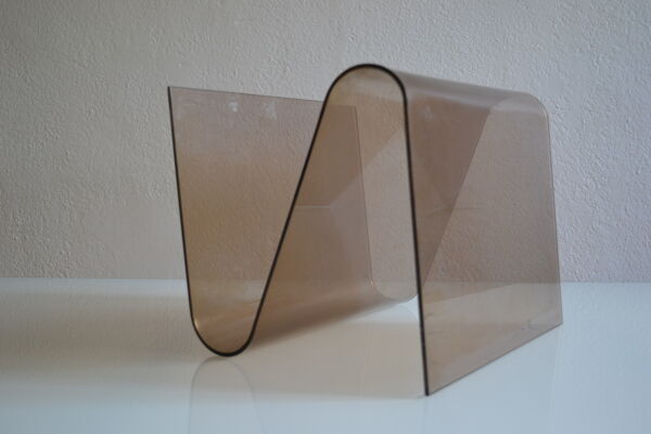 Porte revue moderniste pop space age plexiglas fume vintage annees 70