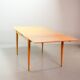 Large Extendable Solid Beech Wooden Dining Table Arno Lambrecht style 1950s