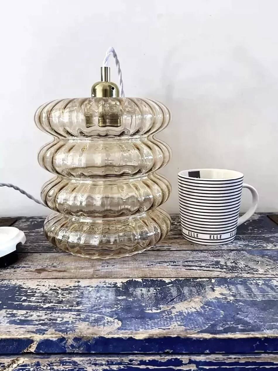 Vintage glass diabolo-style pendant light