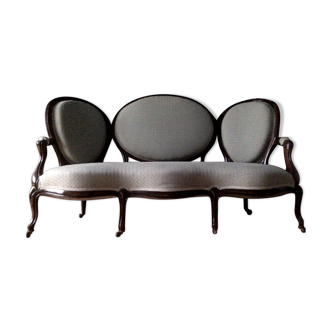 Napoleon III sofa, 3 seats, recently redone.