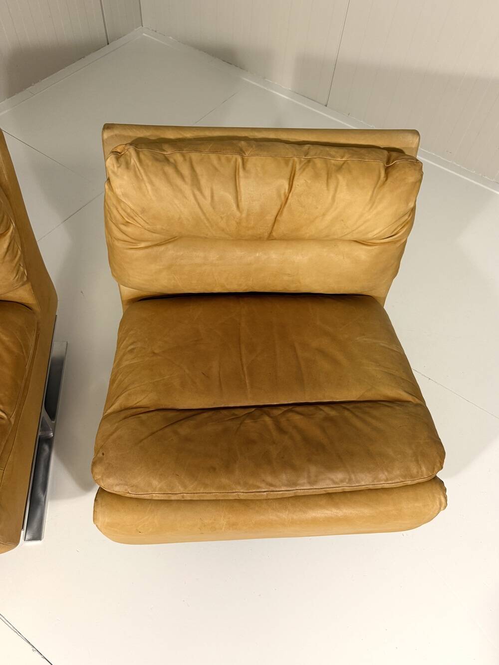 Special lounge chairs chrome & leather 1960’s
